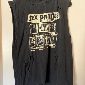 Sex Pistols Graphic Muscle Tee - Black/Cream